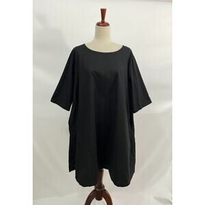 MANUELLE GUIBAL Sz 2 M Black Cotton Poplin Dress